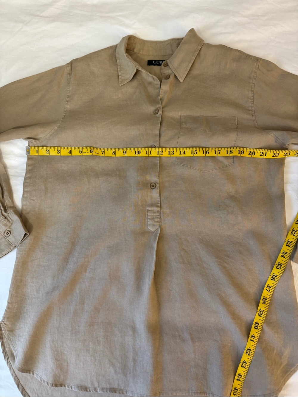 LRL Ralph Lauren Linen Tunic Top Womens Size Large Popover Lagenlook VTG - Picture 8 of 10